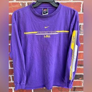 Vintage Nike Team LSU Tigers Center Swoosh Men’s XL Long Sleeve Purple Shirt